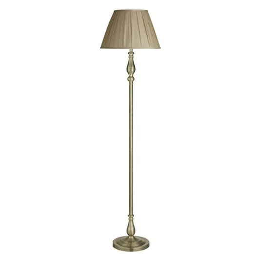 Lámpara de pie Flemish con pantalla plegada
