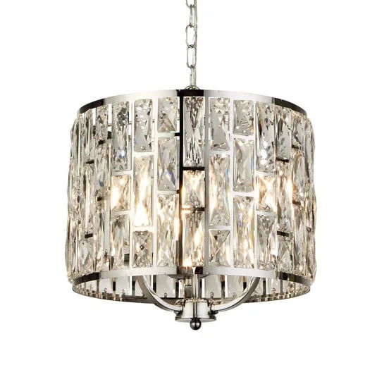 Lámpara colgante Bijou, pantalla cristales, Ø 38cm