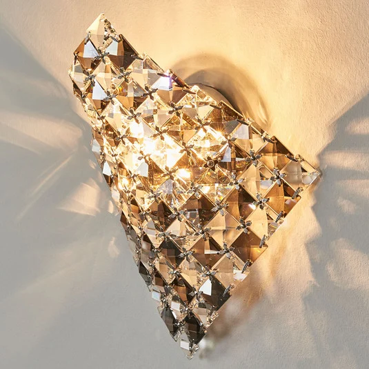 Aplique de pared de cristal Saten, 25 cm