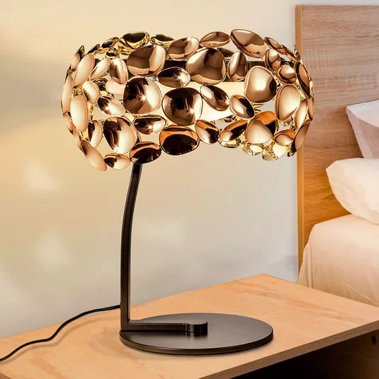 Narisa lámpara de mesa LED de oro rosa