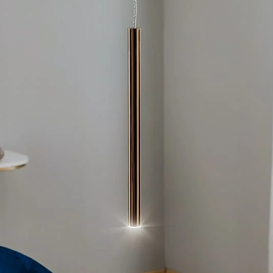 Lámpara colgante LED Varas, 1 luz, dorada