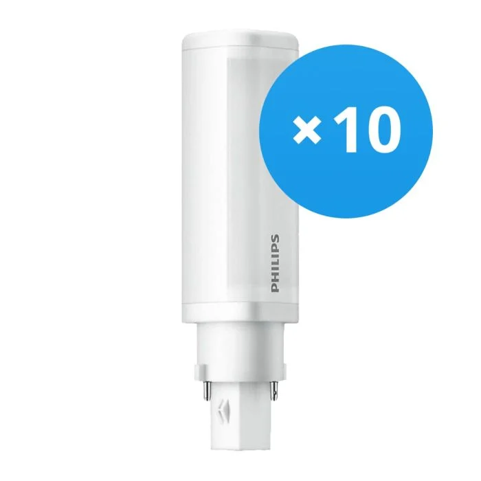 Multipack 10x Philips Corepro PL-C LED 4.5W 475lm - 830 Luz Cálida | 2-Pines - Reemplazo 13W