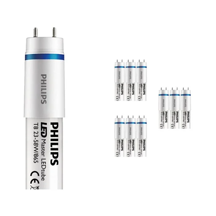 Multipack 10x Philips LED Tube T8 MASTER (EM Mains) Ultra Output 23W 3700lm - 865 Luz de Día | 150cm - Reemplazo 58W