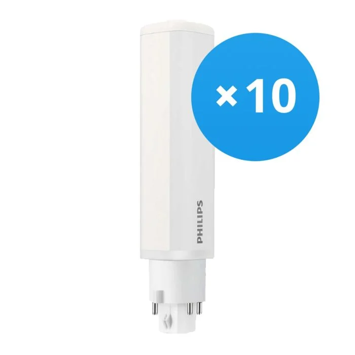 Multipack 10x Philips Corepro PL-C LED 9W 900lm - 830 Luz Cálida | 4-Pines - Reemplazo 26W