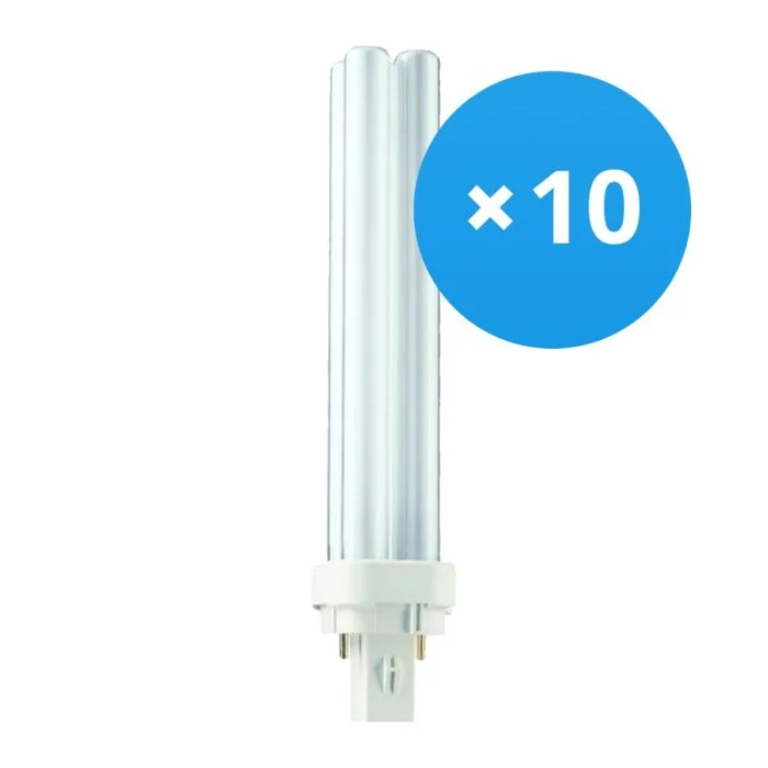 Multipack 10x Philips MASTER PL-C 26W - 830 Luz Cálida | 2-Pines