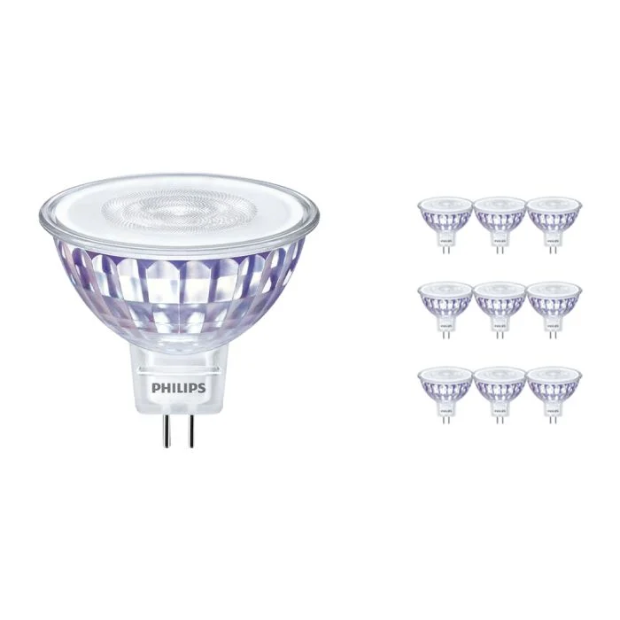 Multipack 10x Philips LED Foco LV Value GU5.3 MR16 5.5W 830 60D (MASTER) | Luz Cálida - Regulable - Reemplazo 35W