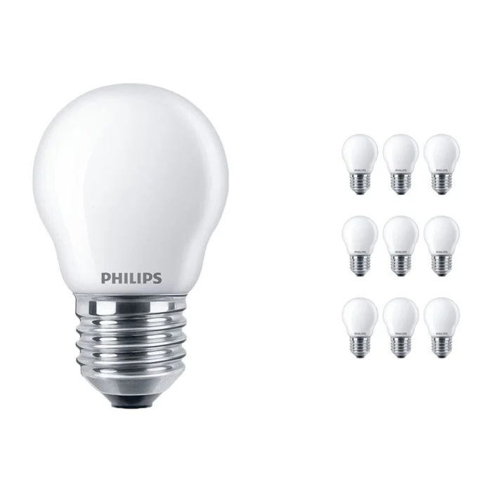 Multipack 10x Philips Classic LED E27 Esférica Mate 2.2W 250lm - 827 Luz muy Cálida | Reemplazo 25W