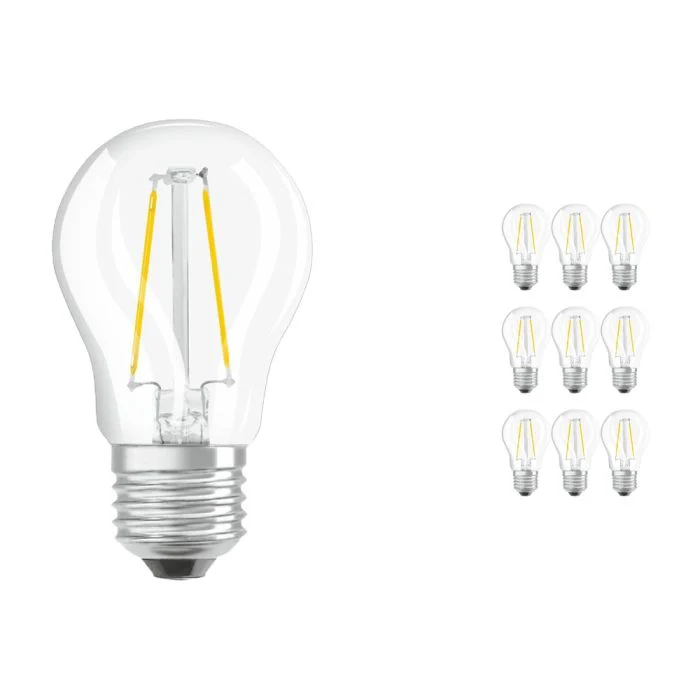 Multipack 10x Osram Parathom Retrofit Classic LED E27 Esférica con Filamento Clara 1.5W 136lm - 827 Luz muy Cálida | Reemplazo 15W