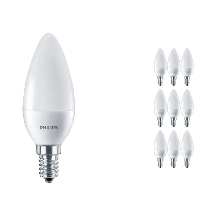 Multipack 10x Philips Corepro LED Vela E14 Mate 7W 806lm – 827 Luz muy Cálida - Reemplazo 60W