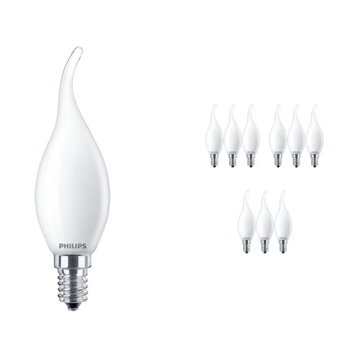 Multipack 10x Philips Classic LED Vela E14 Punta torcida Mate 2.2W 250lm – 827 Luz muy Cálida – Reemplazo 25W