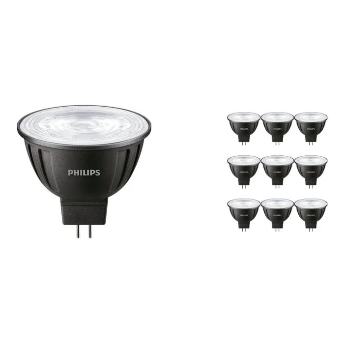 Multipack 10x Philips Master LED Foco GU5.3 MR16 8W 621lm 36D - 830 Luz Cálida | Regulable - Reemplazo 50W