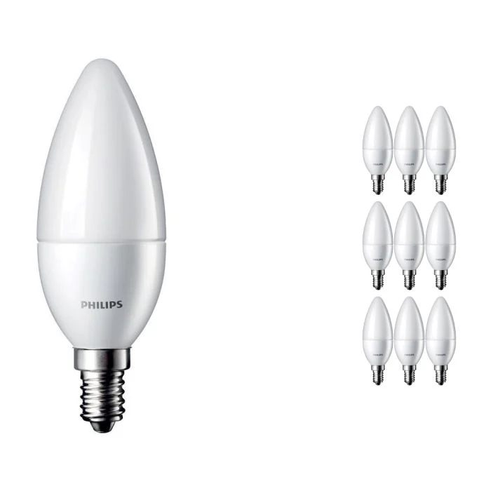 Multipack 10x Philips Corepro LED Vela E14 Mate 5.5W 470lm - 827 Luz muy Cálida | Reemplazo 40W