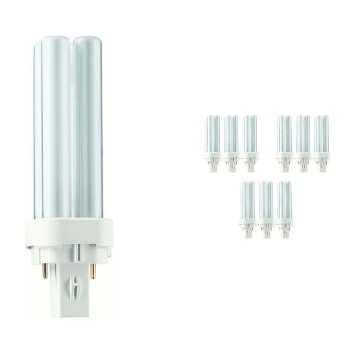 Multipack 10x Philips MASTER PL-C 10W - 830 Luz Cálida | 2-Pines