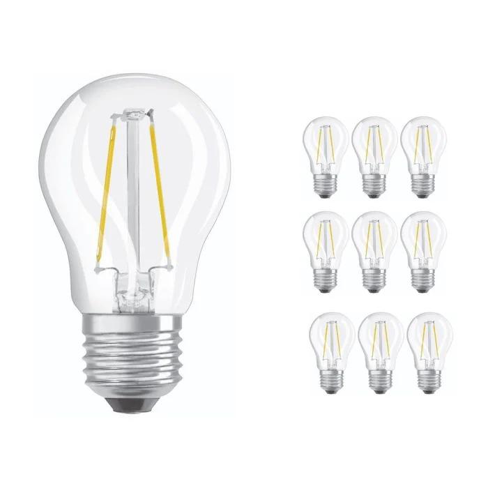 Multipack 10x Ledvance Classic LED E27 Pera con Filamento Clara 4.8W 470lm - 827 Luz muy Cálida | Regulable - Reemplazo 40W