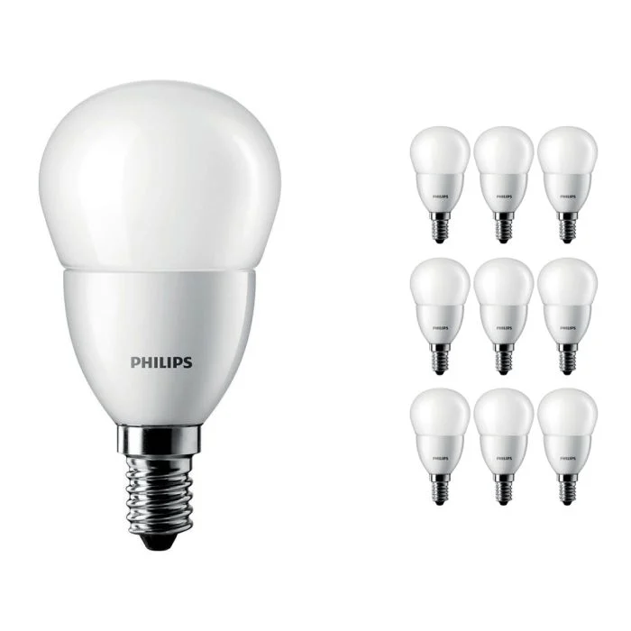 Multipack 10x Philips Corepro LED Lustre E14 Esférica Mate 4W 250lm - 827 Luz muy Cálida | Reemplazo 25W
