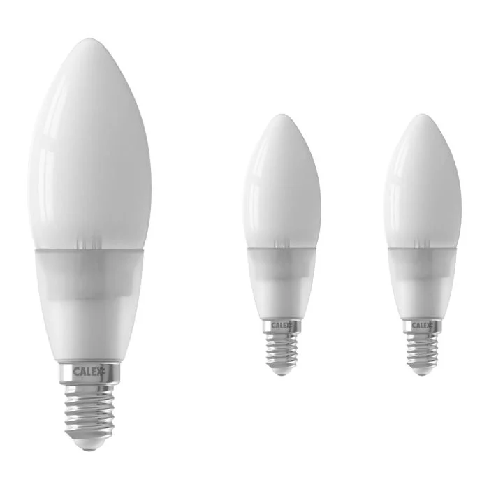Multipack 3x Calex Smart Tuya Wifi E14 Vela con Filamento 4.5W 400lm - 822-840 Ajustable Blanco | Regulable - Reemplazo 40W