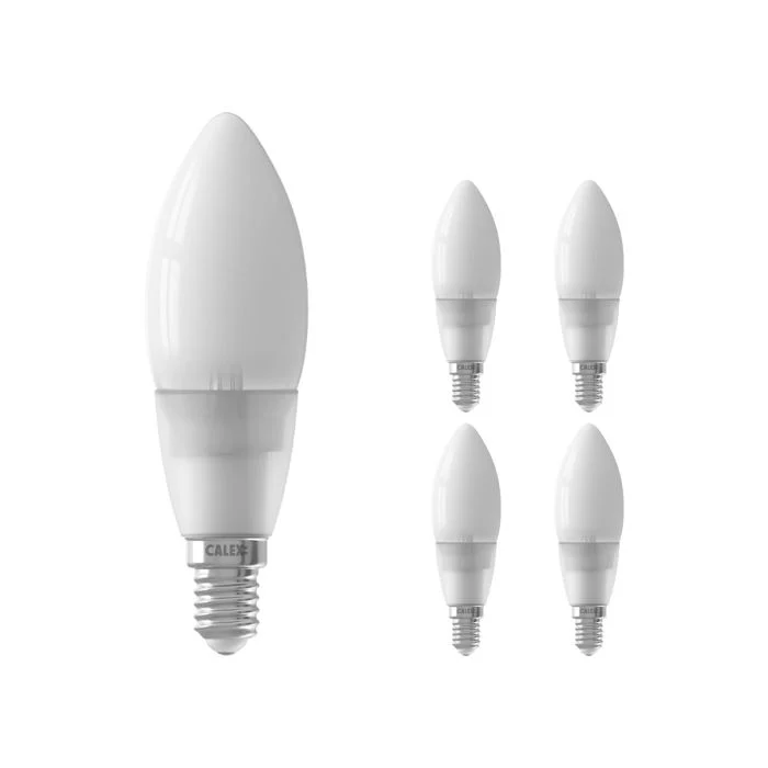 Multipack 5x Calex Smart Tuya Wifi E14 Vela con Filamento 4.5W 400lm - 822-840 Ajustable Blanco | Regulable - Reemplazo 40W