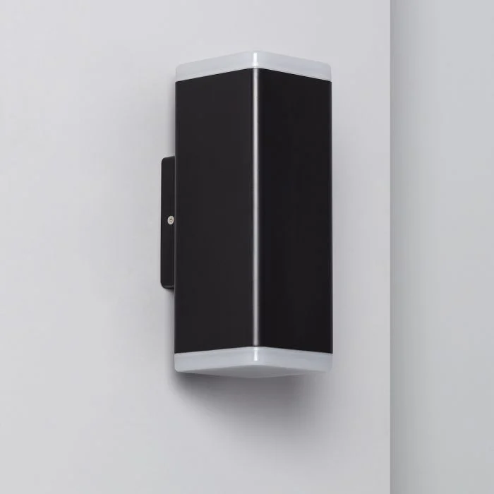 Luz de pared Montadas en superficie Bulkhead LED Miseno Iluminación doble cara SMD2835 12W 500lm 4000K IP54 Negro | Blanco Frio
