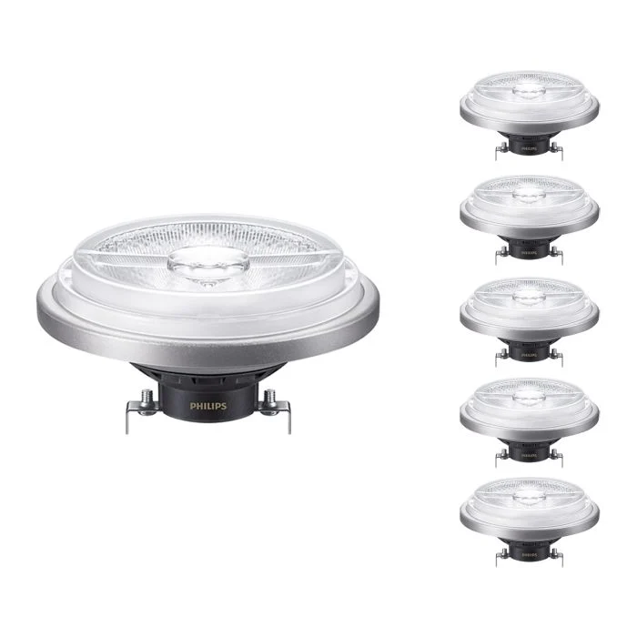 Multipack 6x Philips MASTER LED Foco G53 AR111 10.8W 600lm 40D - 927 Luz muy Cálida | Mejor reproducción de color - Regulable - Reemplazo 50W
