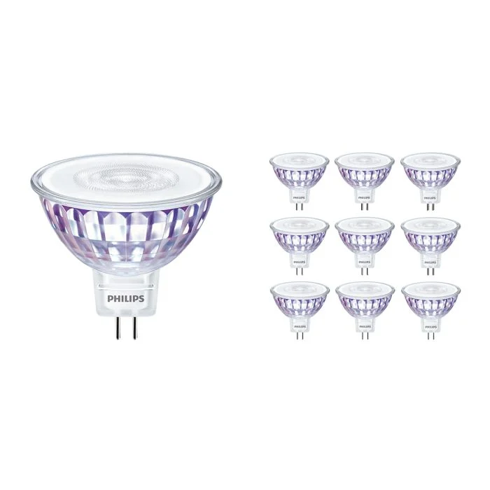 Multipack 10x Philips Master LED Foco GU5.3 MR16 5.8W 345lm 36D - 922-927 Dim To Warm | Mejor Reproducción De Color - Regulable - Reemplazo 35W