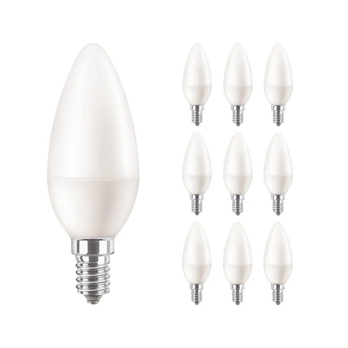 Multipack 10x Philips Corepro LED Vela E14 Mate 7W 806lm – 827 Luz muy Cálida – Reemplazo 60W