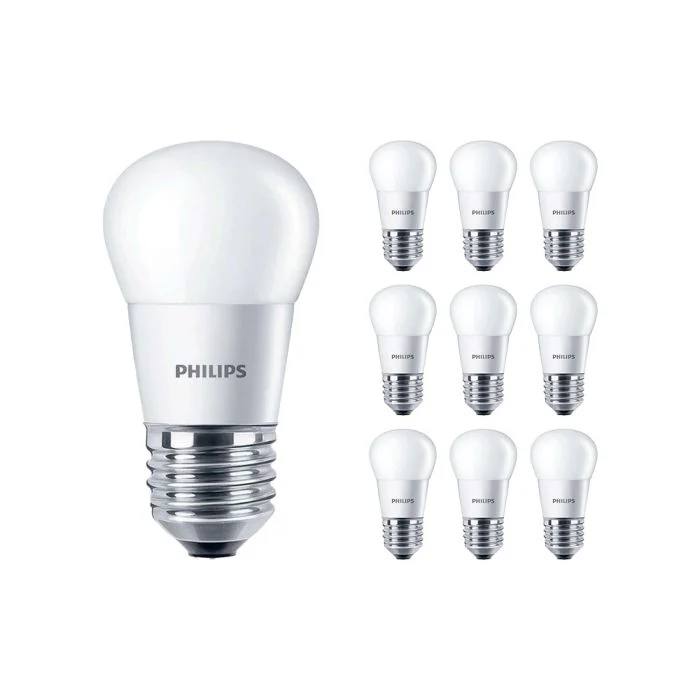 Multipack 10x Philips Corepro LED Lustre E27 Esférica Mate 5W 470lm - 827 Luz muy Cálida | Reemplazo 40W