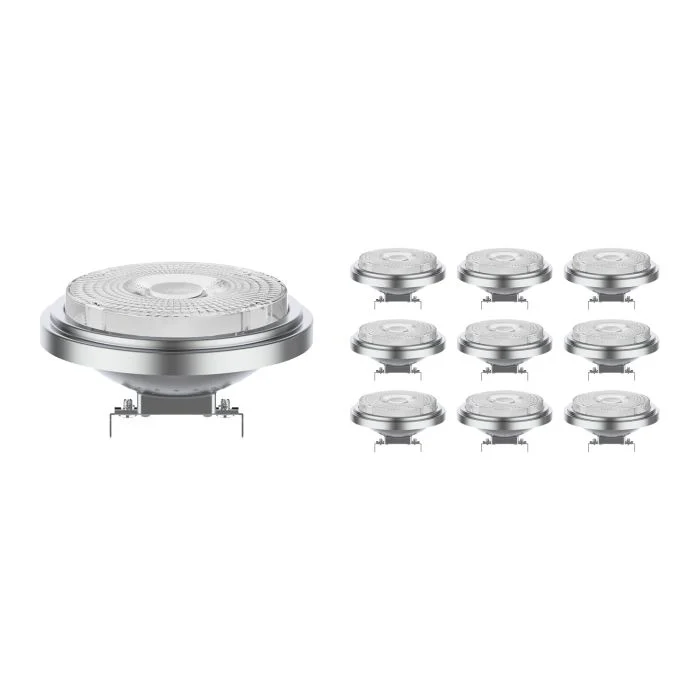 Multipack 10x Noxion Foco LED G53 AR111 7.4W 450lm 40D - 927 Luz muy Cálida | Mejor reproducción de color - Regulable - Reemplazo 50W