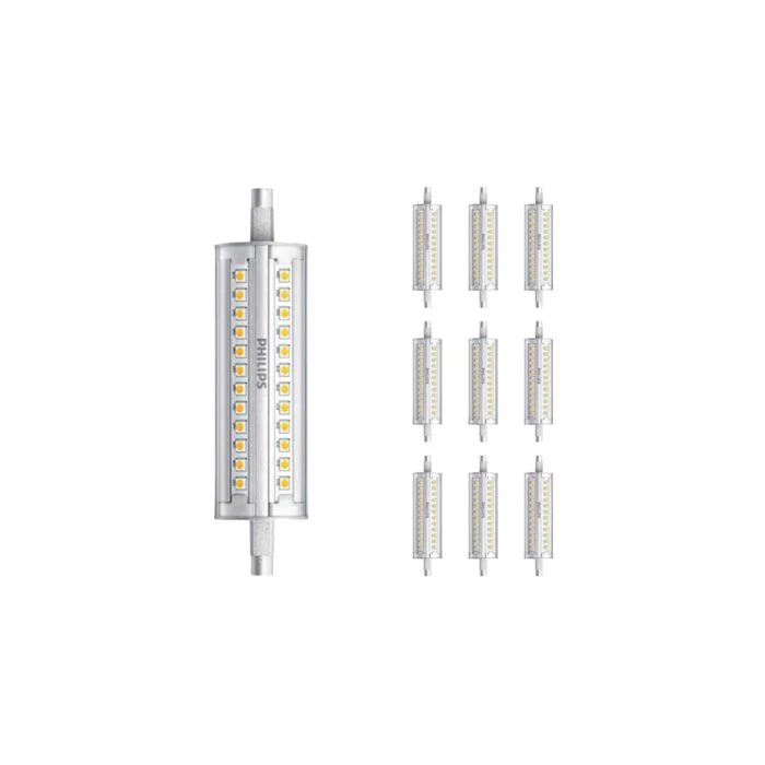 Multipack 10x Philips Corepro LED Lineair R7s 118mm 14W 1600lm - 830 Luz Cálida | Regulable - Reemplazo 100W