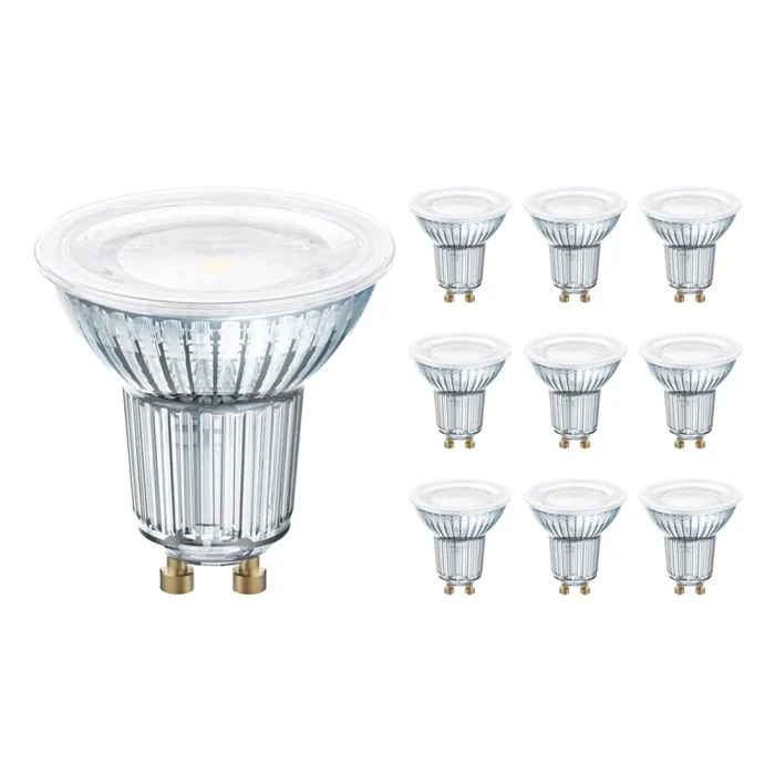 Multipack 10x Ledvance Performance Foco LED Reflector GU10 PAR16 7.9W 650lm 120D - 930 Luz Cálida | Mejor reproducción de color - Regulable - Reemplazo 51W