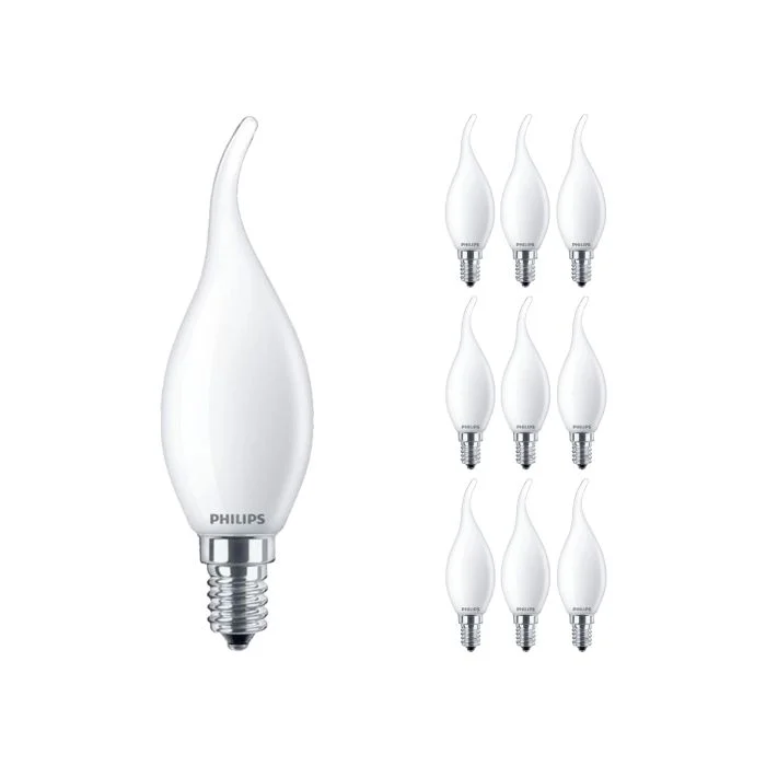 Multipack 10x Philips Corepro LED Vela E14 Doblado-tip Mate 2.2W 250lm - 827 Luz Muy Cálida - Reemplazo 25W