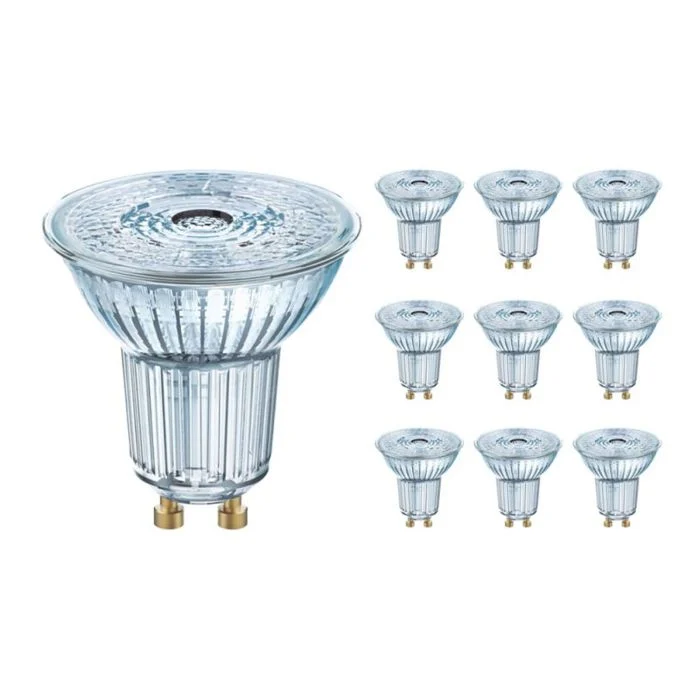 Multipack 10x Ledvance Performance Foco LED Reflector GU10 PAR16 8.3W 575lm 60D - 927 Luz muy Cálida | Mejor reproducción de color - Regulable - Reemplazo 80W