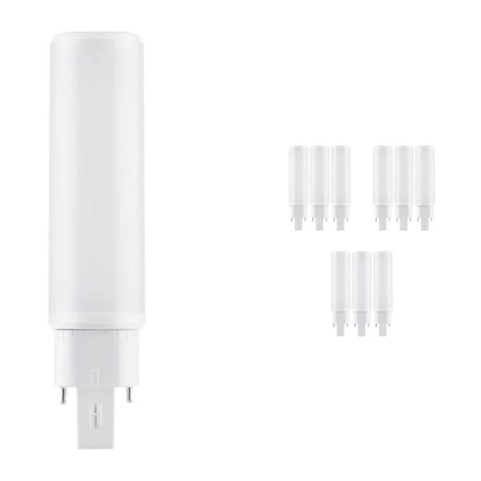 Multipack 10x Ledvance Dulux-D LED 6W - 830 Luz Cálida | 2-Pines - Reemplazo 13W