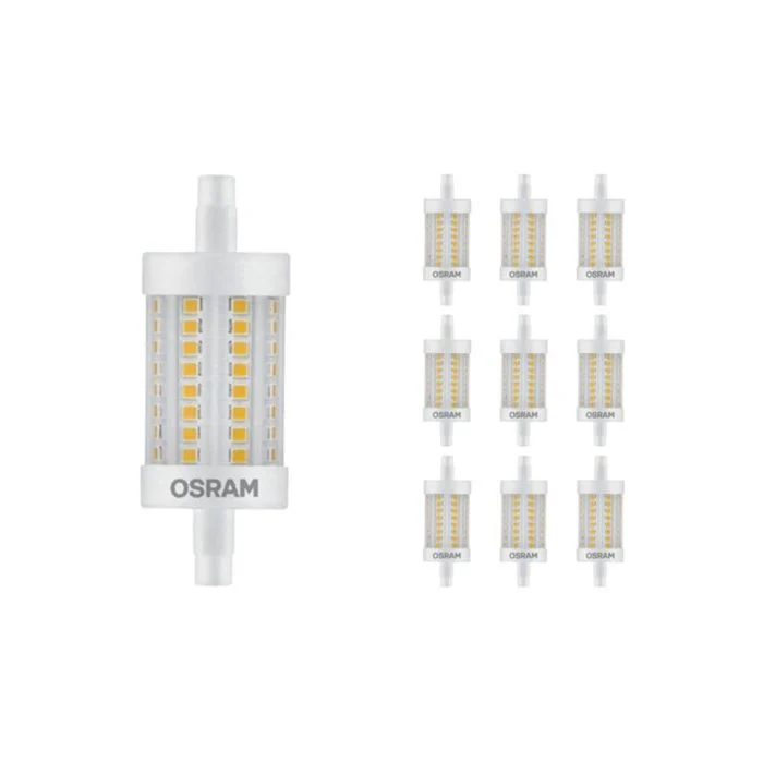 Multipack 10x Ledvance Performance LED R7s doble Ended 78mm Clara 9.5W 1055lm - 827 Luz muy Cálida | Regulable - Reemplazo 75W