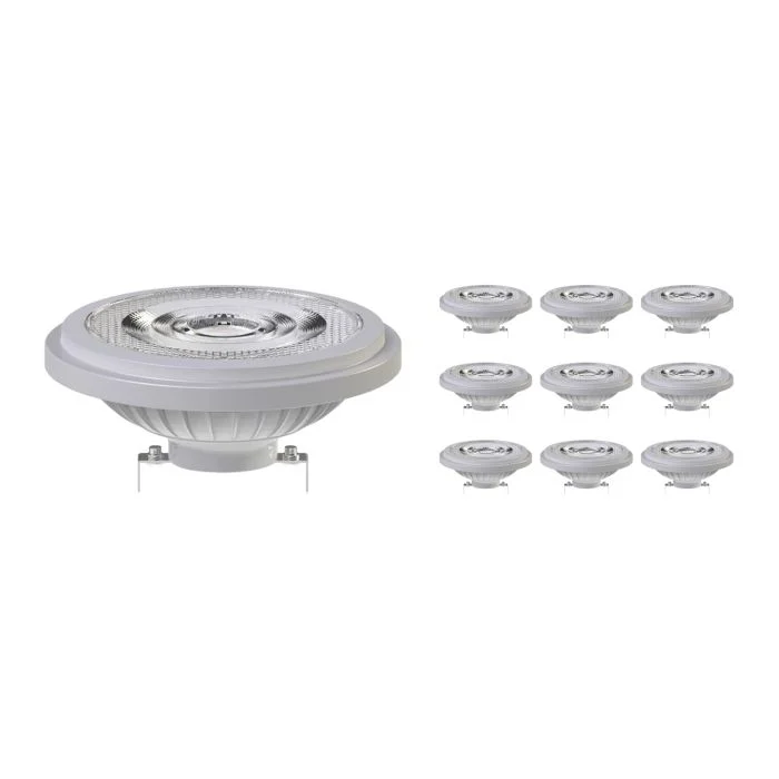 Multipack 10x Noxion Lucent Foco LED G53 AR111 7.4W 450lm 24D - 930 Luz Cálida | Mejor reproducción de color - Regulable - Reemplazo 50W