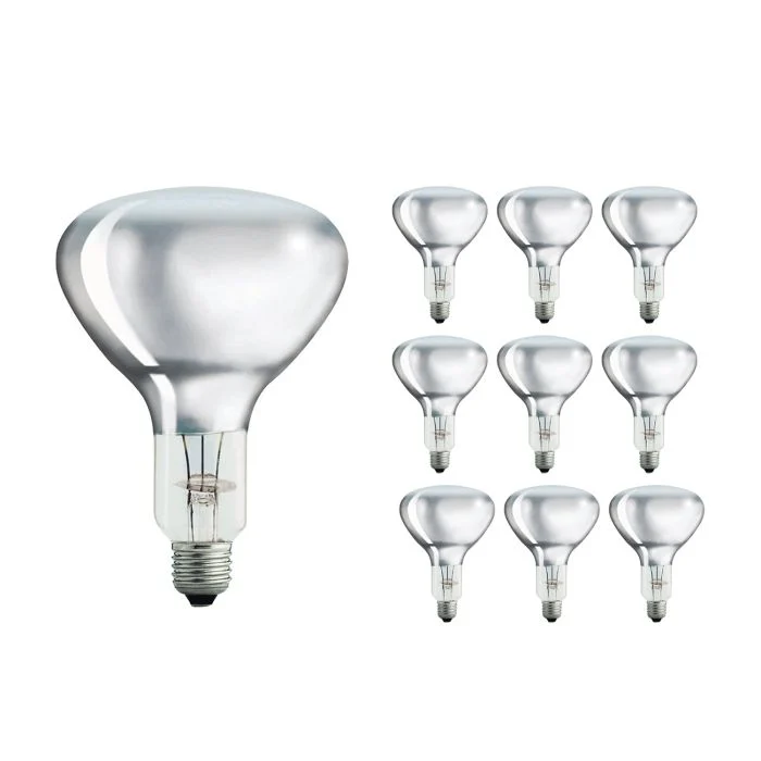 Multipack 10x Philips BR125 IR 250W E27 230-250V Clara
