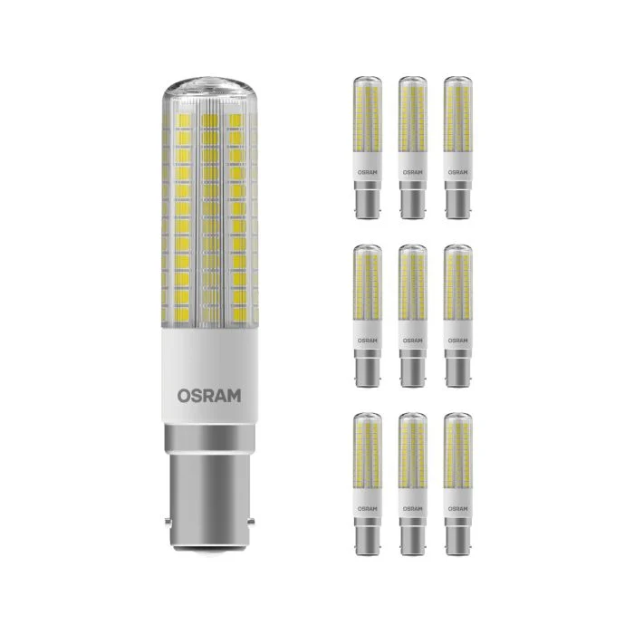 Multipack 10x Osram Special T Slim LED B15d Clara 7W 806lm - 827 Luz muy Cálida | Reemplazo 60W