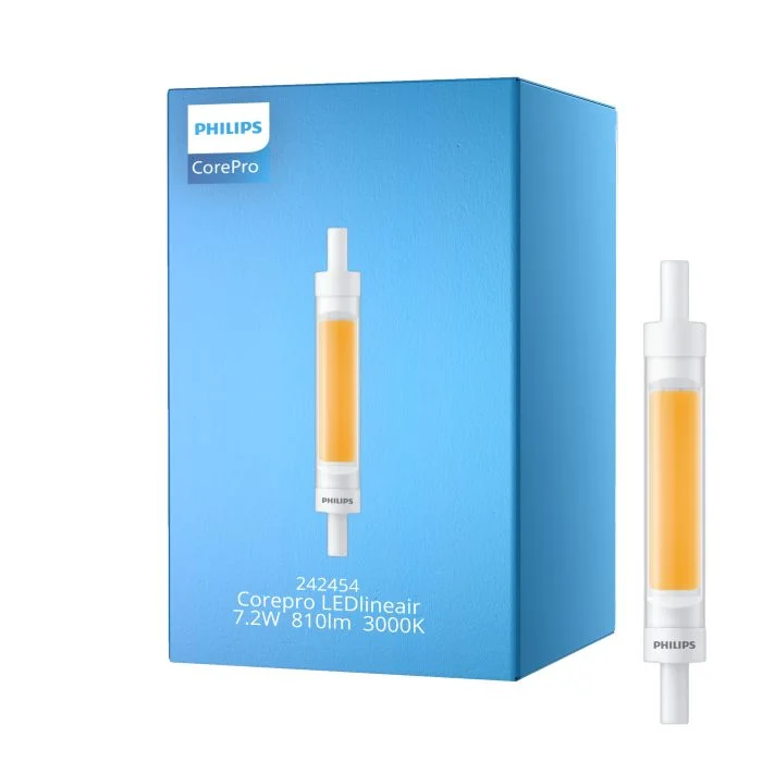 Philips Corepro LED Lineair R7s 118mm 7.2W 810lm - 830 Luz Cálida | Reemplazo 60W