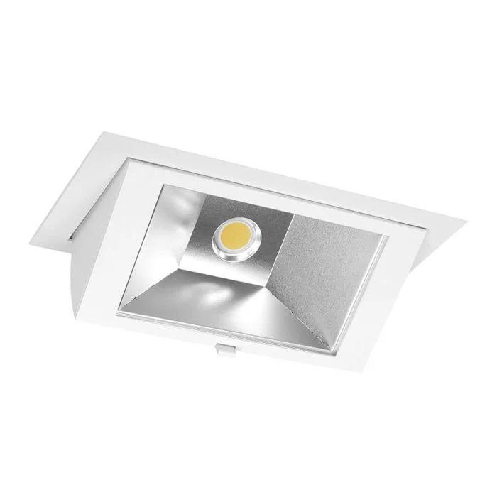 Downlight LED Wallwasher Wally Maxi Gris 46W 6050lm 70x75D - 830 Luz Cálida - 238x145mm