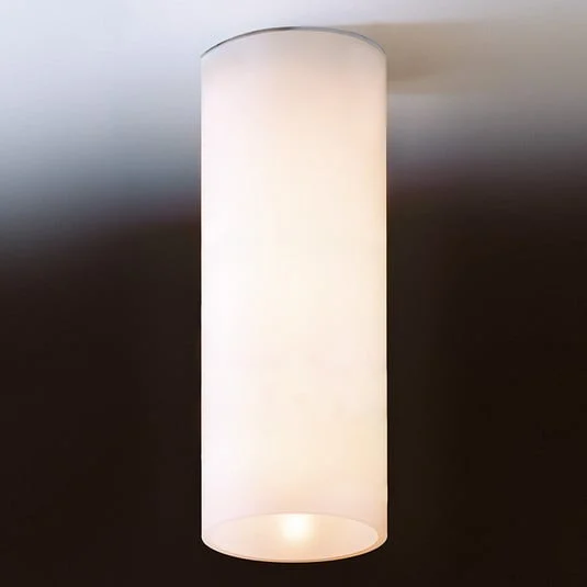 Plafón Dela, E27, blanco, cristal, Ø 6,5 cm