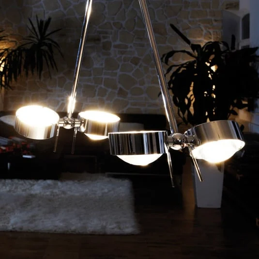 Lámpara colgante PUK CEILING, 4 luces, cromo, 80 cm