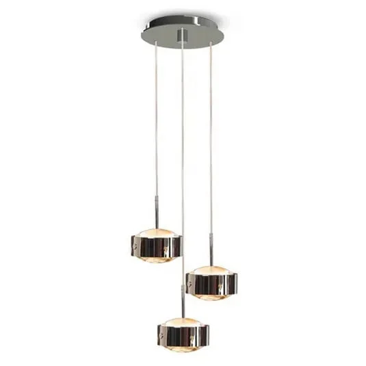 Lámpara colgante Puk Meg Maxx Drop Trio níquel mate 3 luces G9
