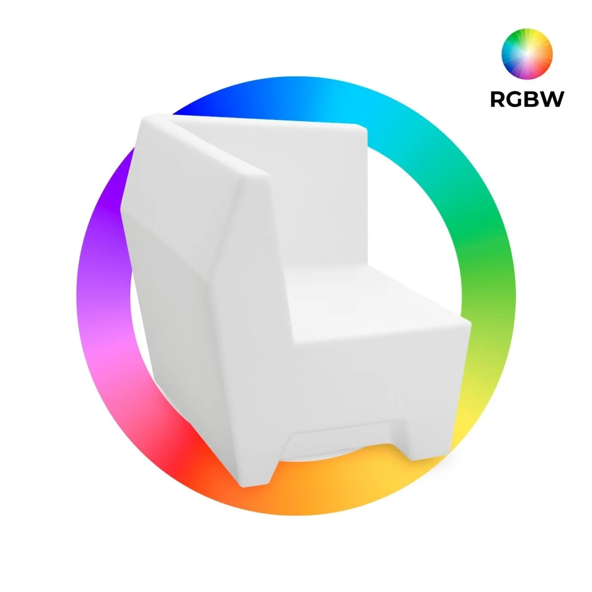 Asiento luminoso LED RGBW - 16W - Recargable - IP65
