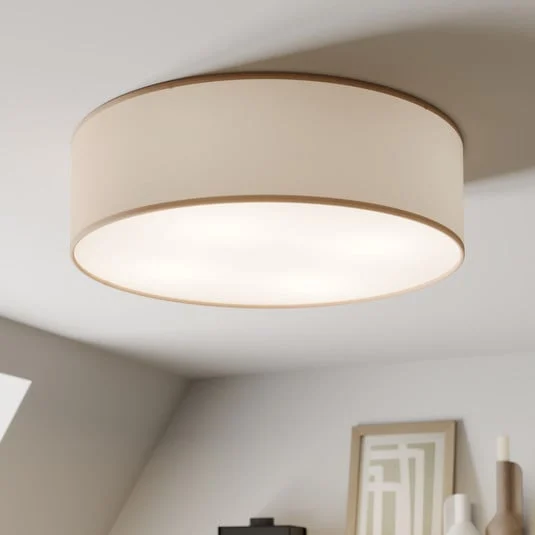 Plafón Rondo, beige, metal, Ø 45 cm, E27