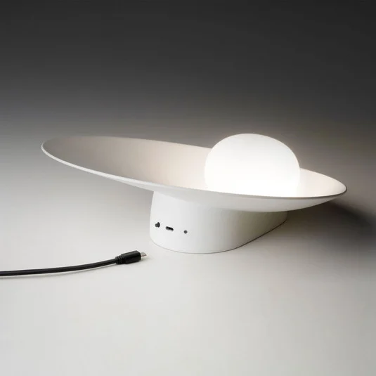 Vibia Musa 7404 lámpara de mesa, batería, blanco