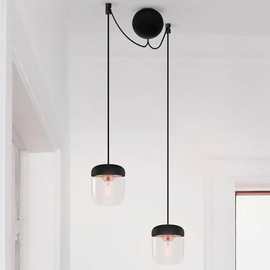 UMAGE Acorn lámpara colgante 2 luces negro/cobre