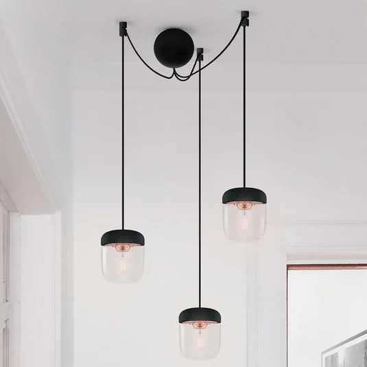 UMAGE Acorn lámpara colgante 3 luces negro/cobre