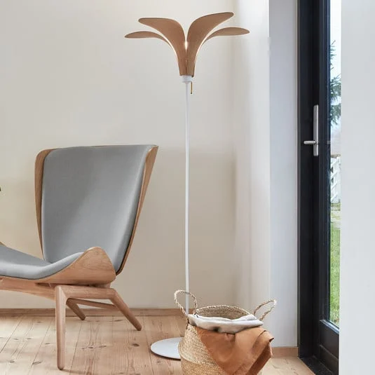 UMAGE lámpara de pie Jazz roble soporte blanco