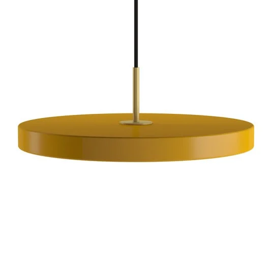 Lámpara colgante LED UMAGE Asteria Mini amarillo azafrán/latón Ø 31 cm