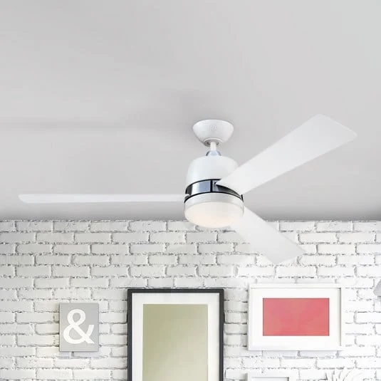 Westinghouse Tristan ventilador, luz, blanco/arce