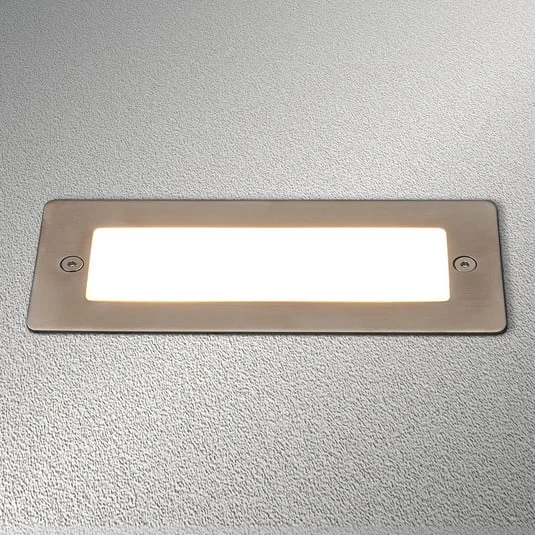 Lucande Lámpara de pared LED empotrable Holly, 17 cm, acero inoxidable